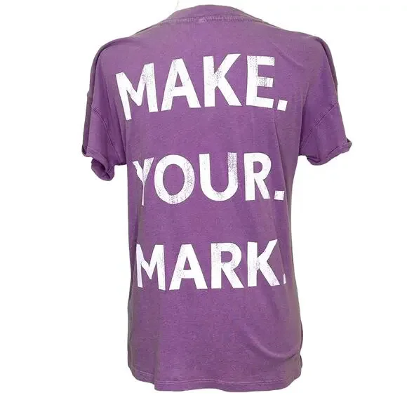Peloton Short Sleeve Purple Vintage Cotton T-shirt Make Your Mark Small NWT - Picture 4 of 8